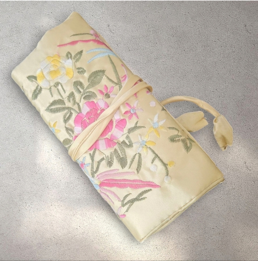 Floral Embroidered Silk Wrap